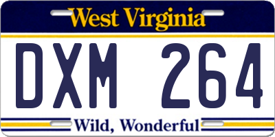 WV license plate DXM264
