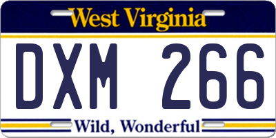 WV license plate DXM266