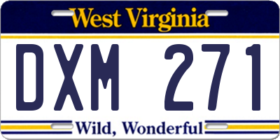 WV license plate DXM271