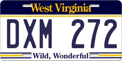 WV license plate DXM272