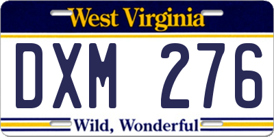 WV license plate DXM276