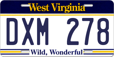 WV license plate DXM278