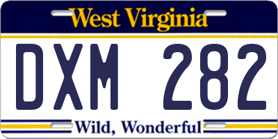 WV license plate DXM282