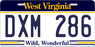 WV license plate DXM286