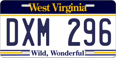 WV license plate DXM296