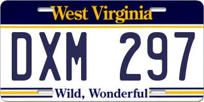WV license plate DXM297