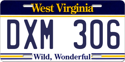 WV license plate DXM306
