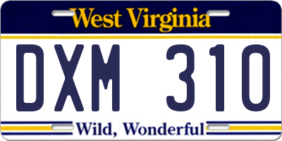 WV license plate DXM310
