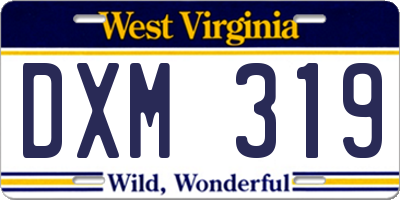 WV license plate DXM319