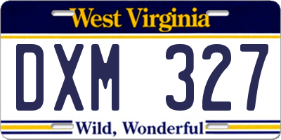 WV license plate DXM327