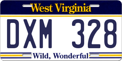 WV license plate DXM328