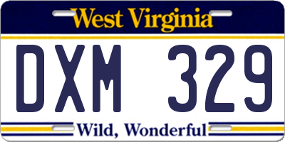 WV license plate DXM329