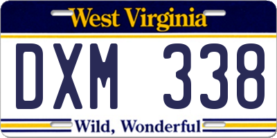 WV license plate DXM338