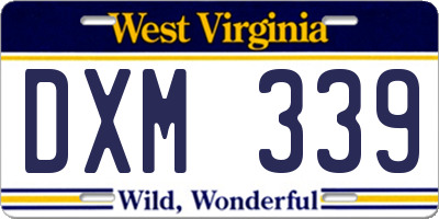 WV license plate DXM339