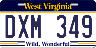 WV license plate DXM349