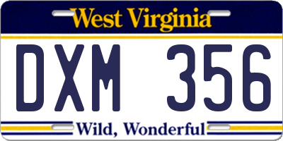 WV license plate DXM356