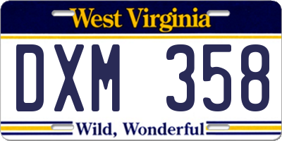 WV license plate DXM358