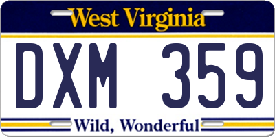 WV license plate DXM359