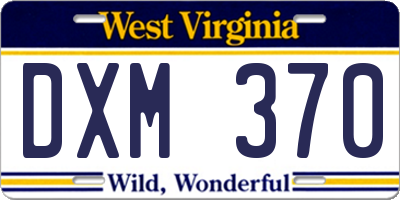 WV license plate DXM370