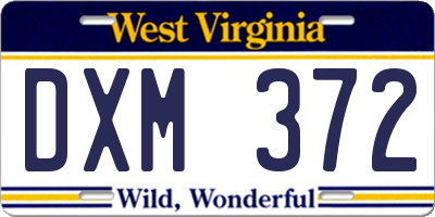 WV license plate DXM372