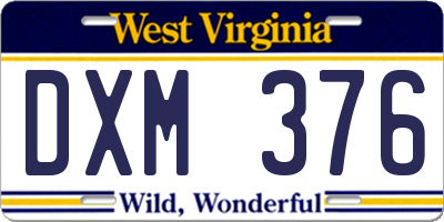 WV license plate DXM376