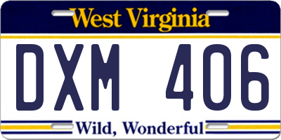 WV license plate DXM406