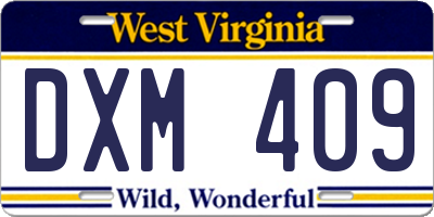WV license plate DXM409