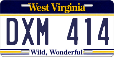 WV license plate DXM414