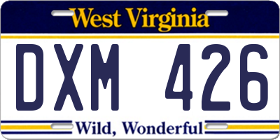 WV license plate DXM426
