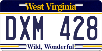WV license plate DXM428