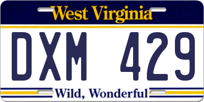 WV license plate DXM429