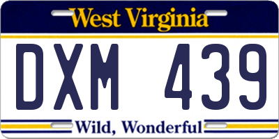 WV license plate DXM439