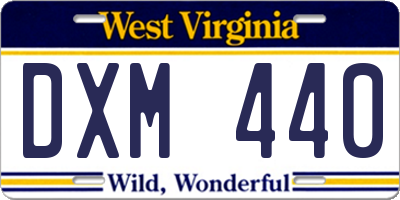 WV license plate DXM440