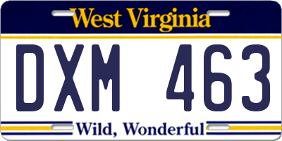 WV license plate DXM463