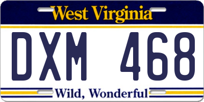 WV license plate DXM468