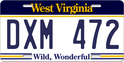 WV license plate DXM472