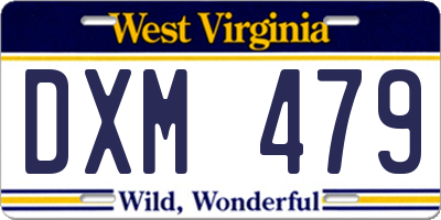 WV license plate DXM479