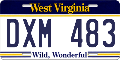 WV license plate DXM483