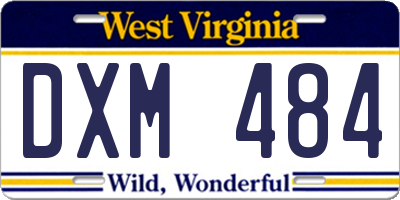 WV license plate DXM484