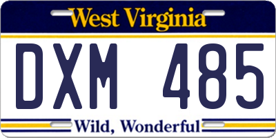 WV license plate DXM485