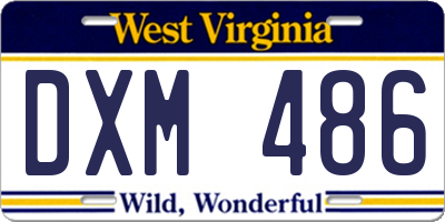 WV license plate DXM486
