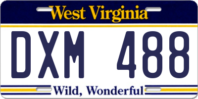 WV license plate DXM488