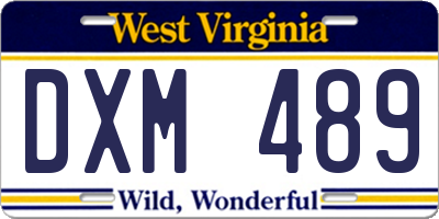 WV license plate DXM489