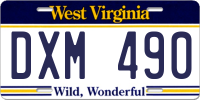 WV license plate DXM490