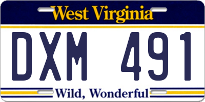 WV license plate DXM491