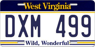 WV license plate DXM499