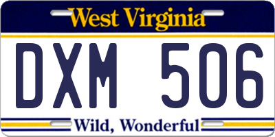 WV license plate DXM506