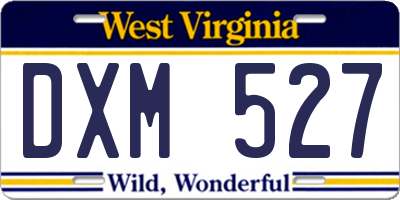 WV license plate DXM527