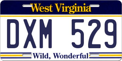 WV license plate DXM529