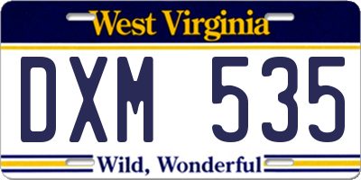 WV license plate DXM535